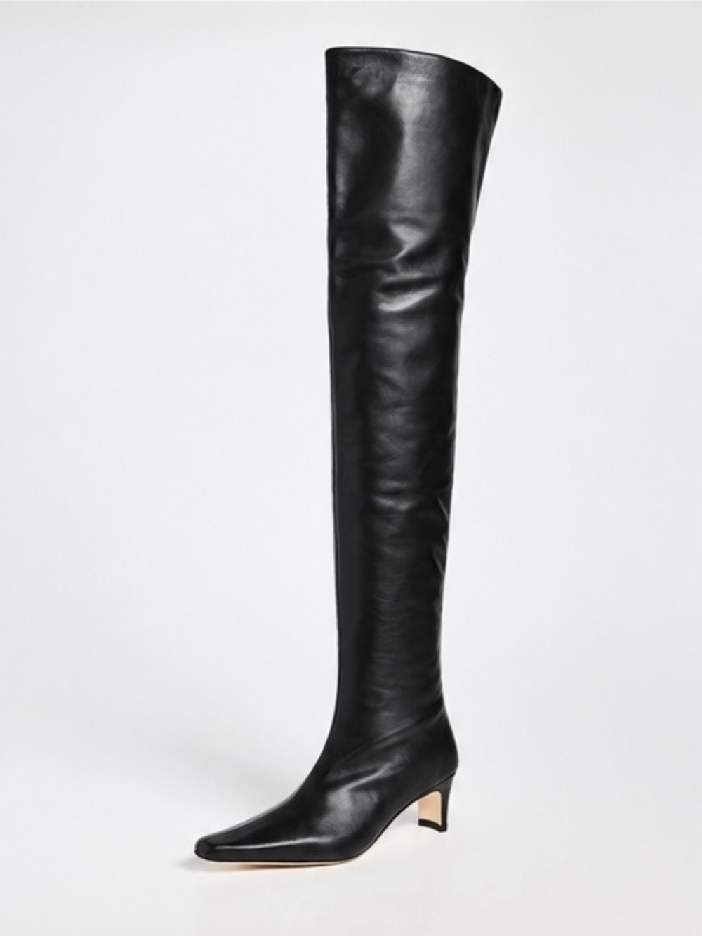 STAUD Over-the-Knee Black Leather Wally Boot 38